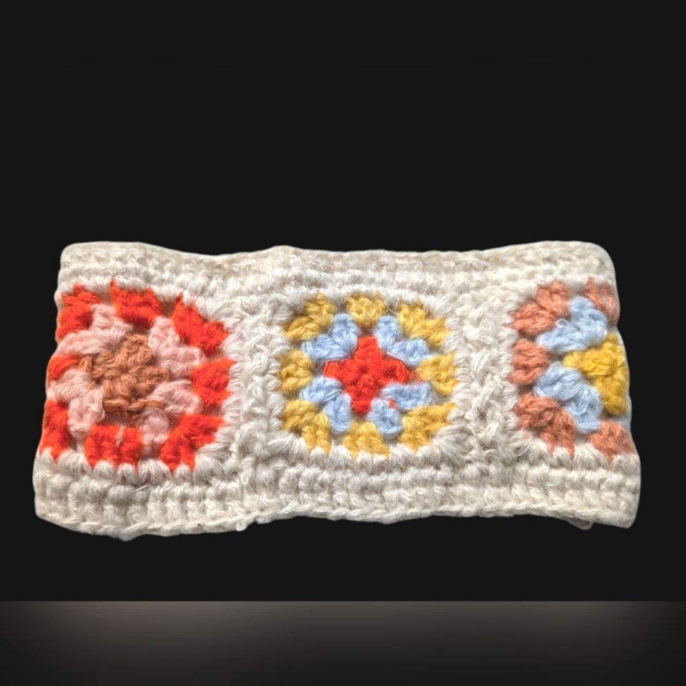 NWOT Grandma Square Crochet Headband Ear Warmer - Picture 6 of 6